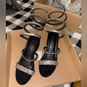 Streetwear Society Black and Silver Spiral Sandals